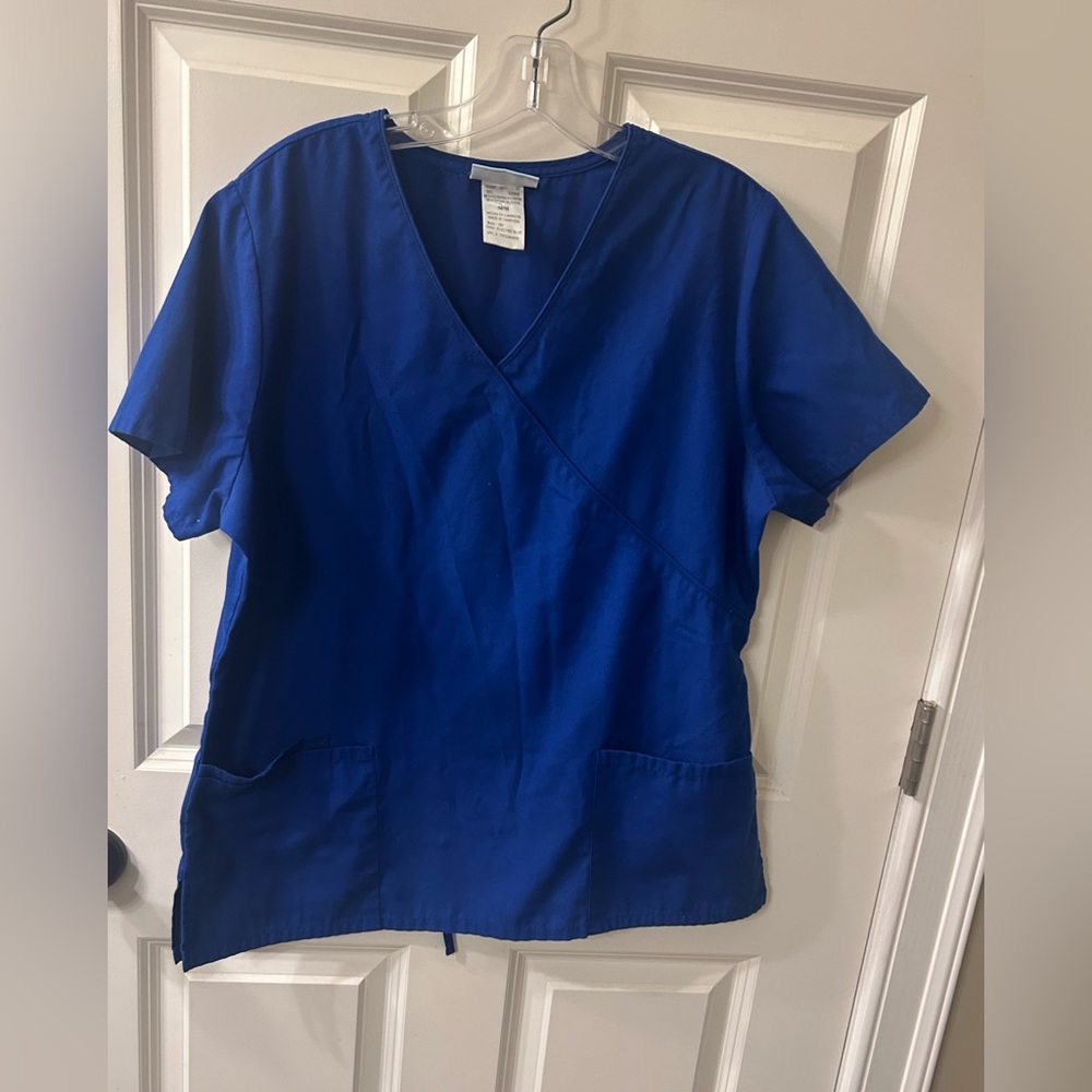 Women’s SB Scrubs Royal Blue Crossover Top Size Medium